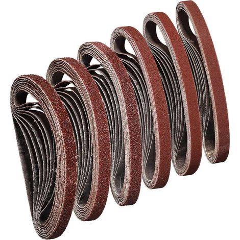 Ymyny 10x330 Mm Schleifband, Körnung 40/60/80/120/180/240, Zum Schleifen, Polieren Und Staubabsaugen, Ideal Für Holz (48 Stück)