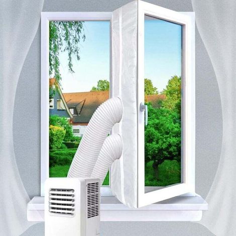Ymyny Fensterdichtung Für Tragbare Klimageräte Und Wäschetrockner (400 Cm) - Klimaanlagen-dichtungsset - Luftaustauschschutz Für Das Fenster Mit Reißverschluss Und Klettverschluss -