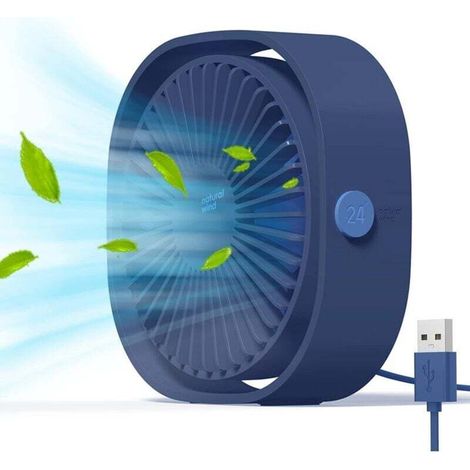 Ymyny Usb-ventilator, Tragbarer Mini-ventilator, Leiser Ventilator, Tischventilator, 3 Geschwindigkeitsstufen Einstellbar, Usb-betrieben, Für Zuhause Und Büro (blau)
