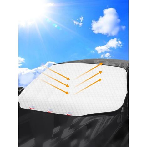 Ymyny Auto-sonnenschutz Für Die Frontscheibe, Perfekter Schutz Vor Uv-strahlung Und Hitze Im Auto, Magnetisch, Faltbar, Universell, Silberfarben, 193 X 126 Cm