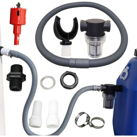 Regenwassersammler Für Runde Entwässerungsrinnen Mit Flexiblem Schlauch, Regenwassernutzungsset, Pvc-verbinder, Wassersammler Für Fallrohre (110 Mm)