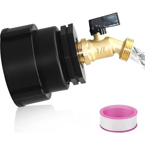 Ymyny Ibc-tankadapter, 1000-liter-ibc-tankhahnadapter, 3/4-zoll-ventil, Messing-hahnschlauchverbinder, Fassanschlussadapter Für Regenwassernutzungsanlagen, Auslassanschluss R