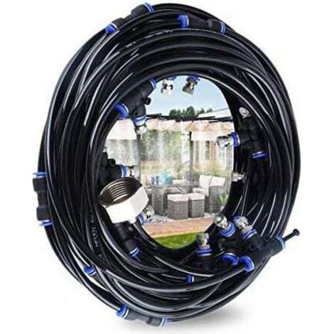 Ulisem Outdoor-nebelsystem, 10 M Terrassen-nebelgenerator Mit 9 Nebeldüsen + 1 Ersatzdüse + 1 Adapter (messing, 3/4 Zoll), Nebelgenerator