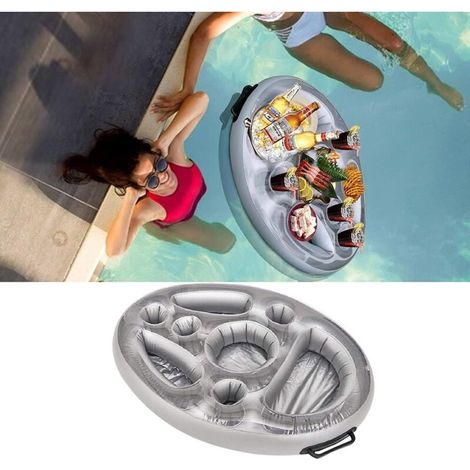 Aufblasbarer Poolbecherhalter, Schwimmende Poolbar Mit 8 Löchern, Aufblasbarer Getränkehalter, Schwimmendes Pooltablett, Aufblasbares Tablett, Schwimmende Bar, Strand-spa, Jo
