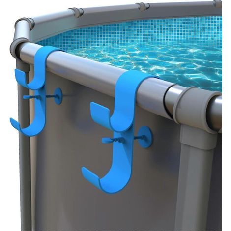 Ymyny Set Mit 2 Skimmernetzhalterungen Für Schwimmbecken, Pfostenhalterungen Für Aufstellpools, Zubehör Für Aufstellpools, Verstellbare Teleskop-poolpfostenhaken, Schwimmbadhalterung