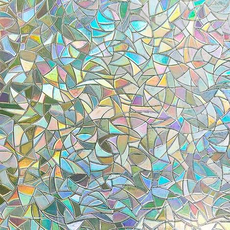 Ymyny Fensterfolie Mit Regenbogeneffekt, Elektrostatisch, Dekorativ, Blickdicht, 3d-uv-schutz, Verdunkelungsfolie, Ideal Für Schlafzimmer, Büro, Küche, 60 X 300 Cm