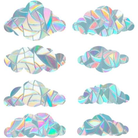 8 Stück Regenbogen-fensteraufkleber, 3d-dekorfolie In Wolkenform, Statisch Haftende Antikollisions-fensteraufkleber Für Küche Und Bad