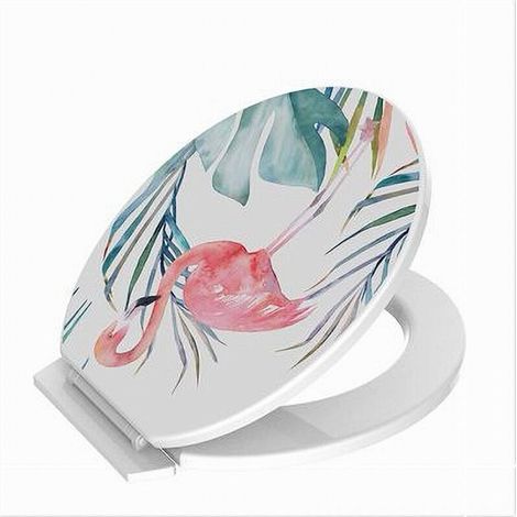 Ymyny Cleafe - Universeller Pvc-toilettensitzbezug Flamingo 59027 -