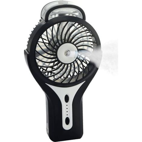 Ymyny Tragbarer Mini-usb-ventilator Mit Persönlicher Nebelfunktion – Wiederaufladbarer Akku – Tragbarer Ventilator Für Zuhause, Büro Und Reisen – Schwarz