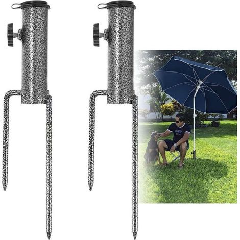 Ymyny Sonnenschirmständer, 2er-pack Sonnenschirmanker, Sonnenschirmständer Mit Verankerung, Elastischer, Verstellbarer Sonnenschirmständer, Vielseitiger Metall-sonnenschirmständer Für Sandstrand Oder