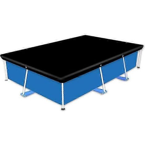 Ymyny Runde Poolabdeckung 259 X 170 Cm, Winterabdeckung Für Aufstellpools, Faltbare Und Wasserdichte Poolabdeckung, Wasser- Und Staubdicht (schwarz)