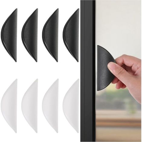 Ymyny 8-teiliges Set Selbstklebender Balkontürgriffe Für Den Außenbereich, Türgriffe, Glastürgriffe, Schiebetürgriffe (4 Weiße + 4 Schwarze)