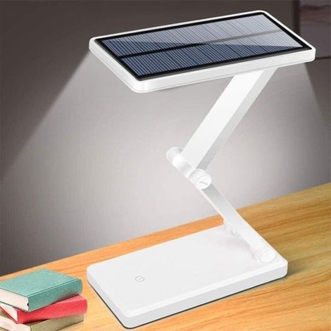Ymyny Solar-schreibtischlampe, Solar-/usb-schreibtischlampe, Leselampe Mit 4 Leds, Tragbare, Wiederaufladbare, Flexible Schwanenhals-solar-leselampe Zum Lesen