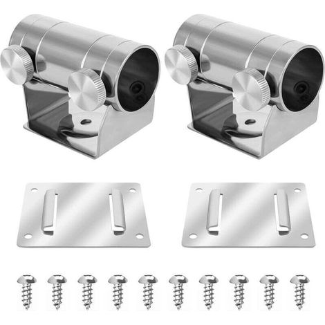 Ulisem Set Mit 2 Sonnenschirmständern, Sonnenschirmhalterung, Sonnenschirmklemme, Sonnenschirmständer Aus Metall, Sonnenschirmhalterung Für Angler Mit Montageplatte, Tt-schrauben Für Balkon, Angeln Un