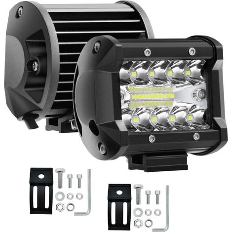 Ymyny 4,25" 60w Dreireihige Led-lichtleiste Arbeitsscheinwerfer Kombi-lichtstrahl Dc 12v-24v 6000k Für Geländefahrzeuge 4x4 Atv Utv (3 Reihen 4 Zoll 60w)
