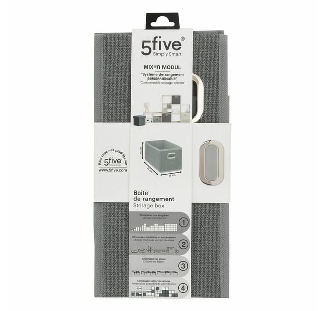 Stoffkorb 15x31cm mix n modul hellgrau meliert - 5five