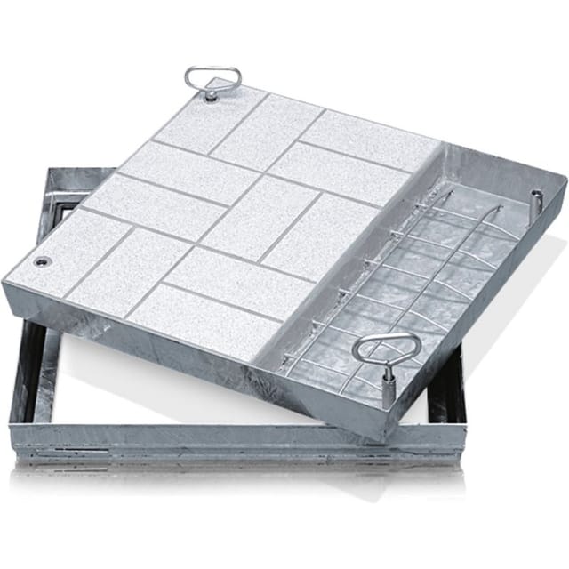 Zarges Schachtabdeckung aus Stahl mit Wanne 1000 mm x 1000 mm