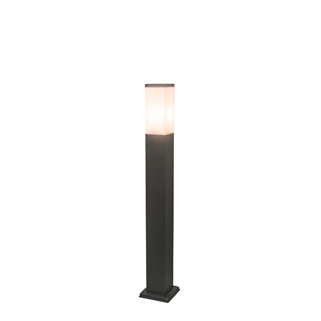 Moderne Außen-Pollerleuchte Dunkelgrau mit Opal 80 cm IP44 - Malios