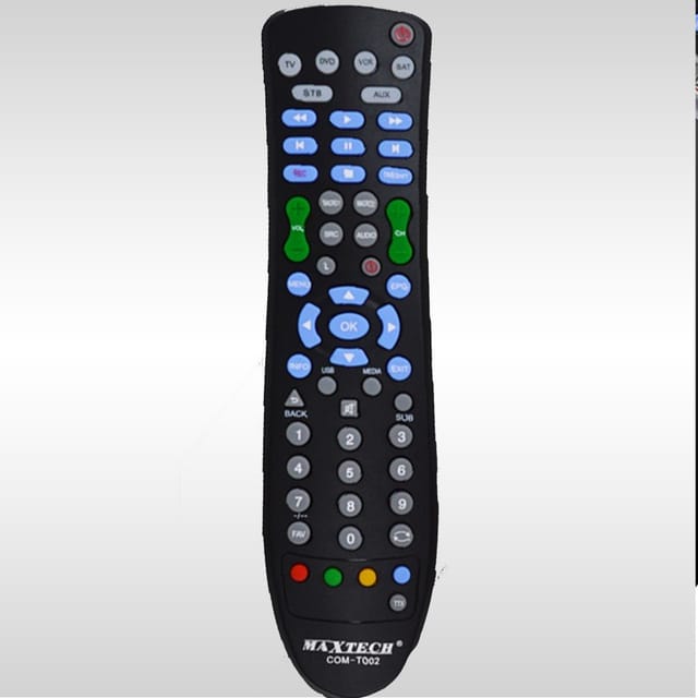 Trade Shop - 6-in-1-programmierbare Universalfernbedienung für alle Fernseher, DVB-T, DVD, SAT, AUX, Videorecorder -
