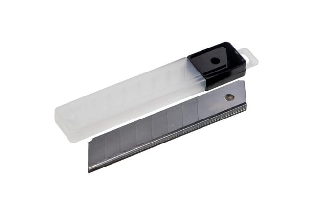 Messerklingen Ersatzklingen Abbrechklingen für Cuttermesser Abbrechmesser 18mm (50 Klingen) im Köcher