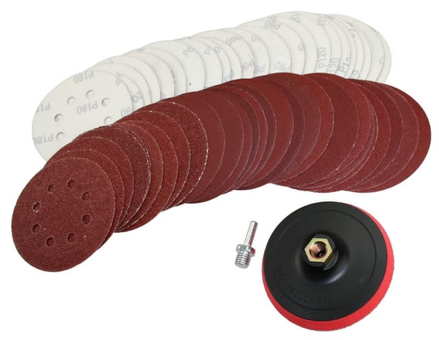 50 Klett Schleifscheiben 125mm Sortiment Korn 40-180 + Schleifteller