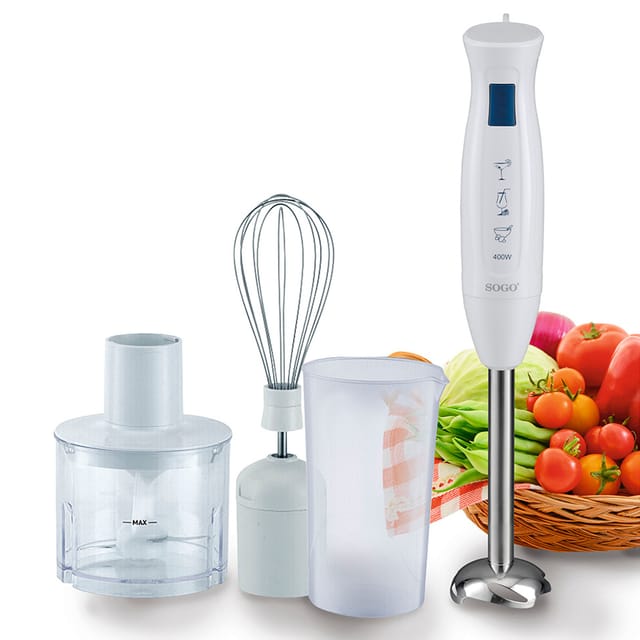 Human Technology Stabmixer 400 w mit Messbecher, mit Zerkleinereraufsatz, Schneebesenaufsatz w - Sogo