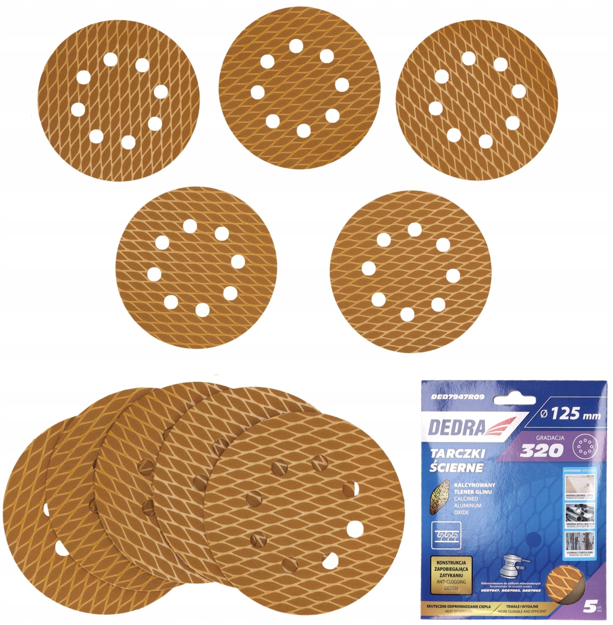 Schleifscheiben Dedra Ded7947r09 125 Mm P320 5 Stück