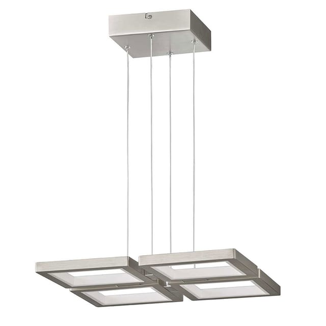 Led Hängeleuchte Pendelleuchte led Deckenlampe dimmbar Höhenverstellbar, nickel matt, 1x led 45 Watt 4300 lm warmweiß, h 150 cm Wofi 6531.04.64.8000
