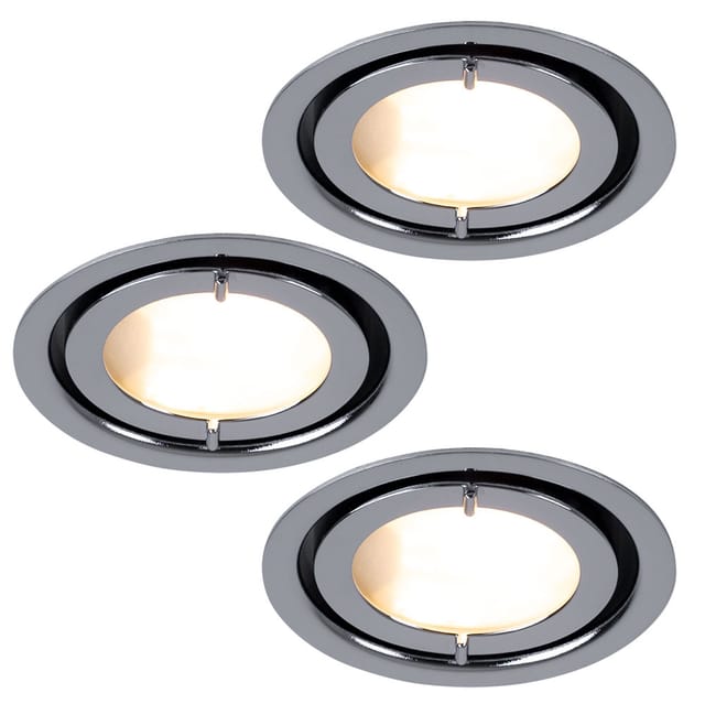 Paulmann - 3er Set Einbau Spot Strahler Chrom Metall Leuchte rund Lampe 935.20
