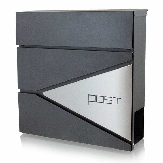 Bituxx - Design Briefkasten 16439 Wandbriefkasten Postkasten Anthrazit Graphit