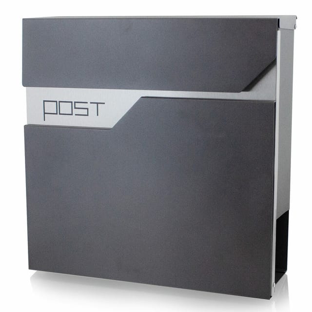 Bituxx - Design Briefkasten 16442 Wandbriefkasten Postkasten Anthrazit Graphit