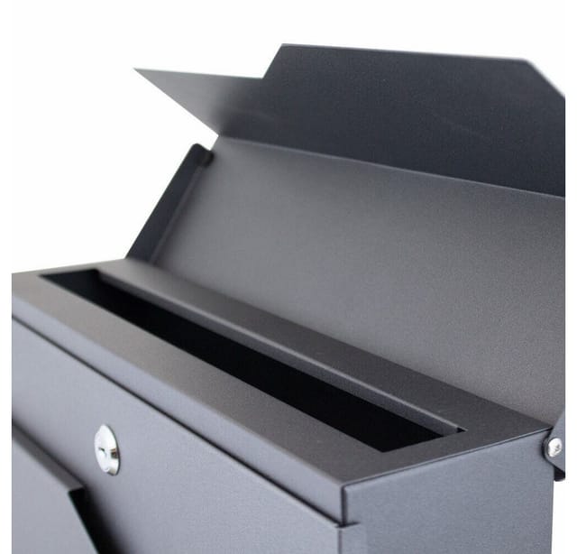 Bituxx - Design Briefkasten 16445 Wandbriefkasten Postkasten Anthrazit Graphit