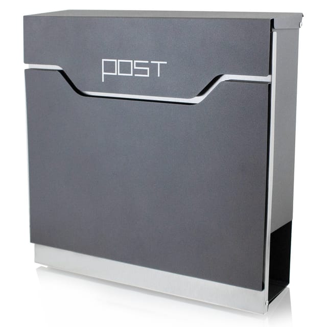Bituxx - Design Briefkasten 16441 Wandbriefkasten Postkasten Anthrazit Graphit
