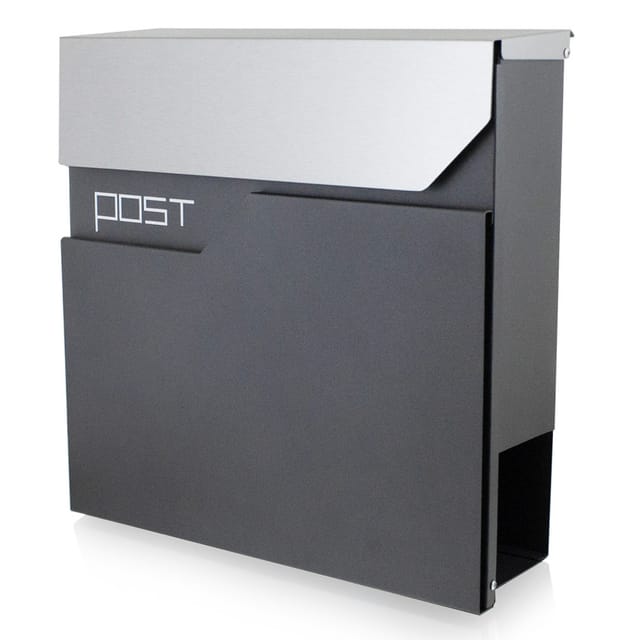 Bituxx - Design Briefkasten 16443 Wandbriefkasten Postkasten Anthrazit Graphit