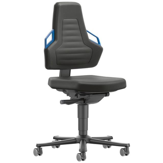 FP - Bimos Arbeitss. Nexxit 2 Griff blau Sitzhöhe 450-600mm Stoff schwarz, m. Rollen