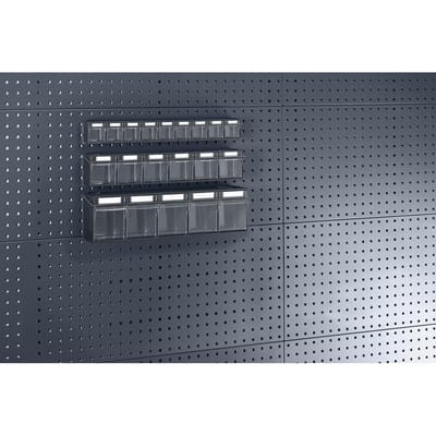 FP - Klarsichtmagazin B600xT68xH78 mm mit 9 Kästen für Lochplatten