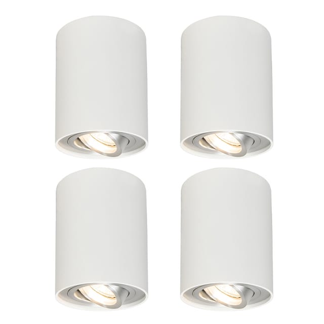 Set aus 4 Spots weiß schwenk- und kippbar - Rondoo 1 up