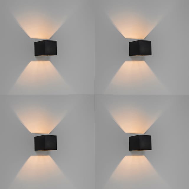 Set mit 4 modernen Wandleuchten schwarz - Transfer