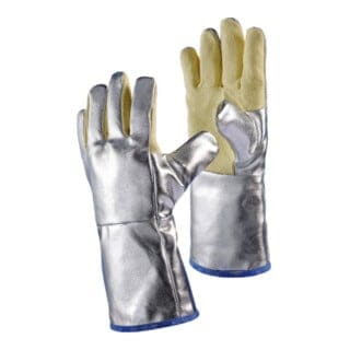 FP - Hitzeschutzhandschuhe 5-Finger Universalgröße gelb/silber m.alumin.Preox-Aramid