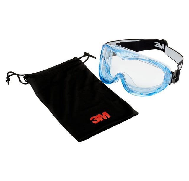 3M - Fahrenheit fheit Vollsichtbrille mit Antikratz-Schutz Blau, Schwarz en 166 din 166