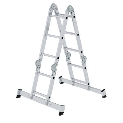 Steigtechnik Vielzweckleiter 4tlg. mit nivello-Traverse 2 x 2 + 2 x 3 Sprossen - 031310 - Günzburger