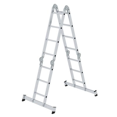 Vielzweckleiter 4tlg. mit nivello-Traverse 2 x 3 + 2 x 4 Sprossen - 031314 - Günzburger Steigtechnik