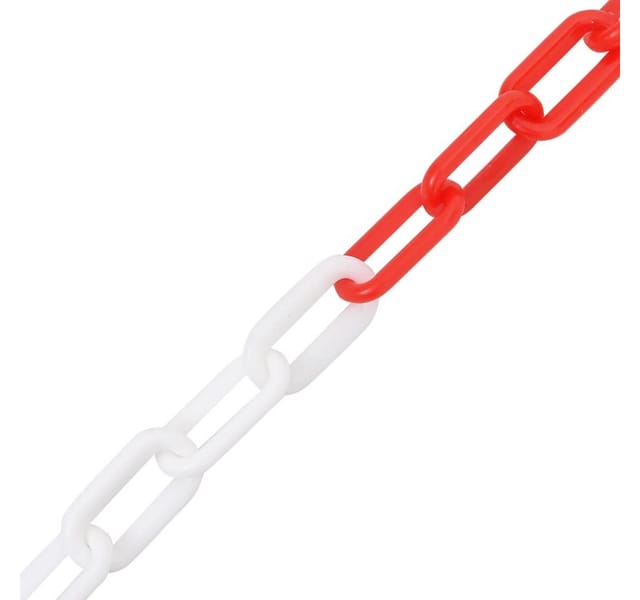 vidaXL Absperrkette Rot und Weiß 30 m Ø4 mm Kunststoff