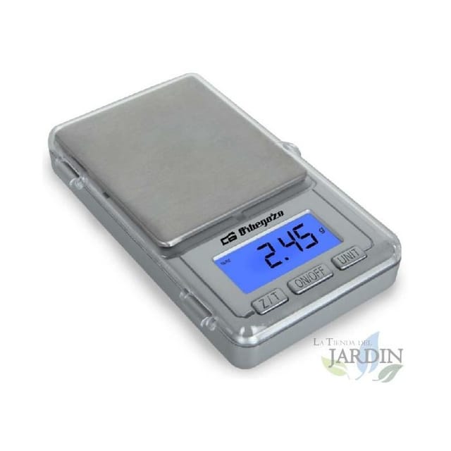 Elektronische Präzisionswaage von Orbegozo. LCD-Gerät. Skaliert: 0,01gr. Kapazität max. 100g.