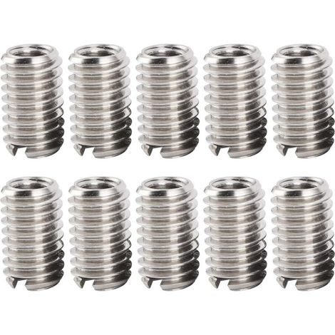 Sjlerst – Packung Mit 10 Gewindeeinsätzen Aus Edelstahl – Innengewinde M4 X 0,7 Mm Und Außengewinde M6 X 1 Mm – Reparatur Beschädigter Gewinde
