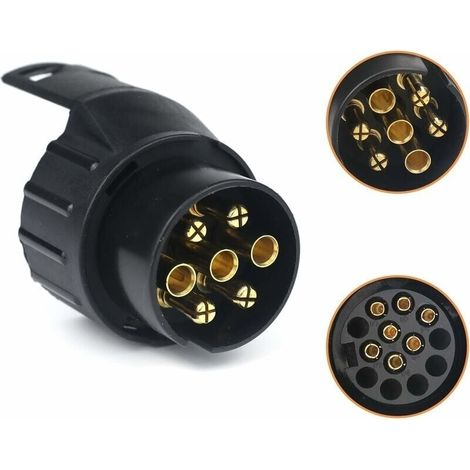 Aimoonsa 7/13 Anhängerstecker-adapter (7- Auf 13-poliger Stecker) Für Pkw-anhänger, Traktoren, Wohnwagen Und Fahrradträger