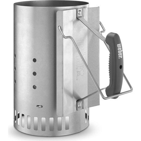 Weber Rapidfire Anzündkaminanzünder - Groß (32 Cm Hoch), Kompakter Anzünder Mit Zwei Griffen, Für Holzkohlegrills Ab 47 Cm Durchmesser, Anzündhilfe Für Holzkohle Und Briketts - (7416)