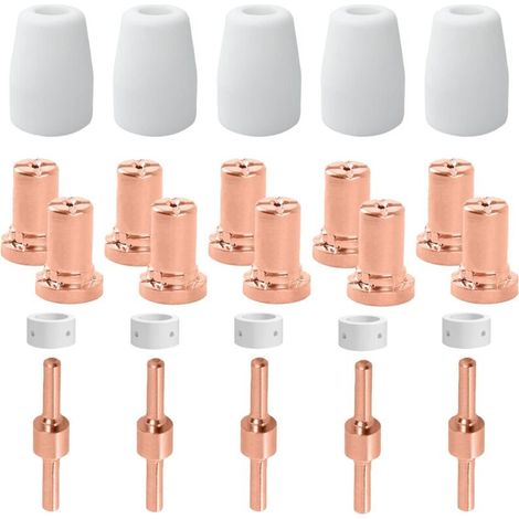 Parkside Plasmaschneider-düsenverbrauchsmaterialien, Plasmaschneiddüse, Elektrodendüse, Verbrauchsdüse Für Schnitt 30, 40, 50 (25 Stück)