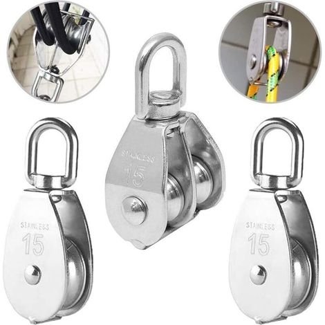 3 Stück Edelstahl-doppelrollen, Heberollen, Verladerollen, Edelstahlrollen, Einzelrollen, Edelstahl-einzelrollen, M15-heberollen