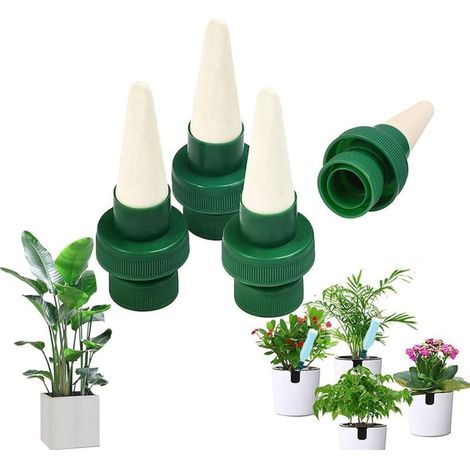 Lntyq Tropfbewässerungsflasche, 4-teiliges Keramik-tropfbewässerungssystem, Automatischer Pflanzensprinkler Für Innen- Und Außengärten